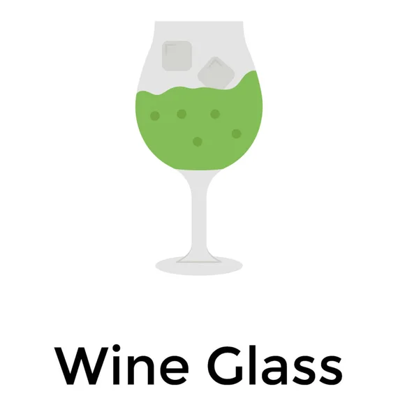 Ποτήρι Σαμπάνιας Επίπεδη Εικονίδιο Σχεδιασμός Κρασί Ποτήρι — Διανυσματικό Αρχείο