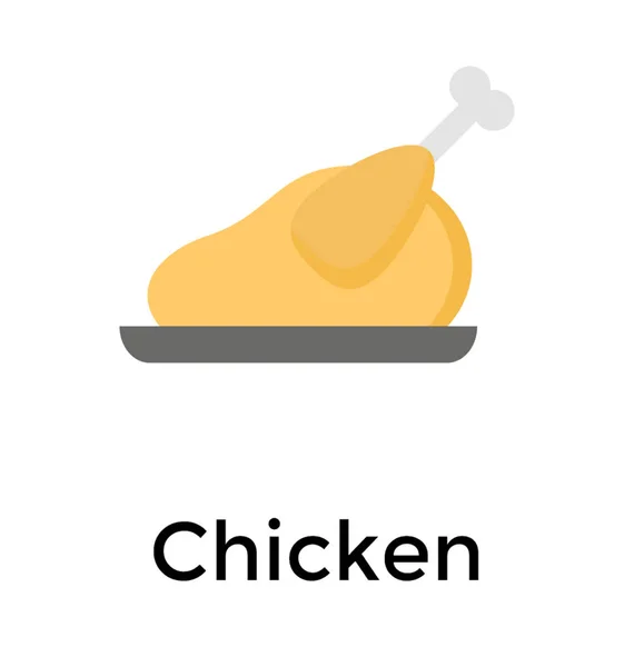 Pollo Plano Icono Diseño — Vector de stock