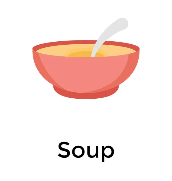 Soup Flache Ikone Design — Stockvektor