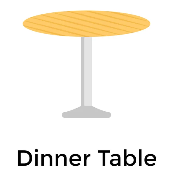 Asztalnál Lapos Ikon Tervezés — Stock Vector