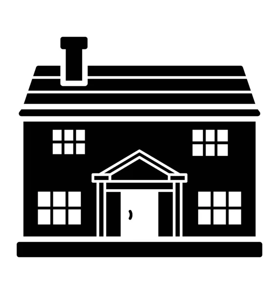 Cottage House Glyph Icon — Stock Vector