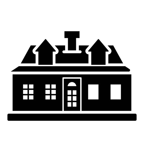 Villa Solide Pictogram Vector — Stockvector