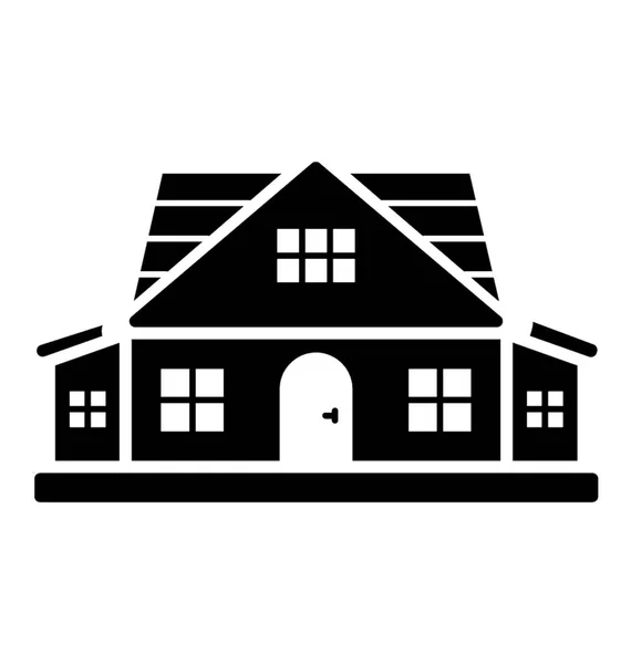 Modern House Solid Icon — Stock Vector