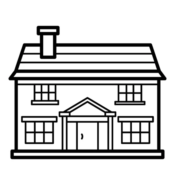 Cottage House Line Icon — Stock Vector