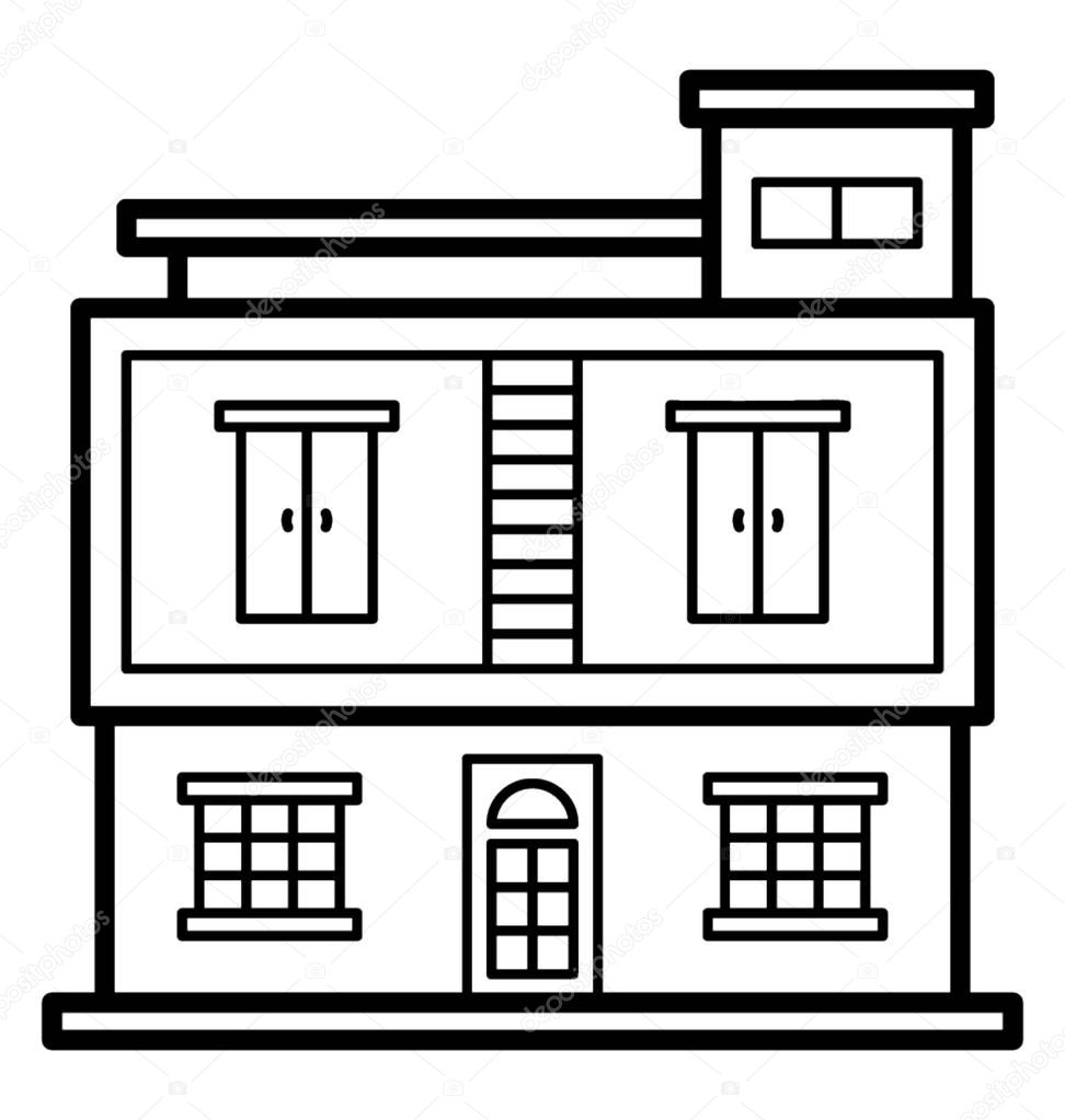 Bir home, mansion line icon 
