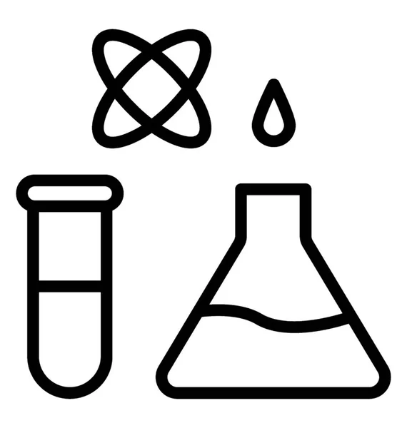 Chemical Flask Test Tube Atom Sign Icon Design Science Experiment — Stock Vector