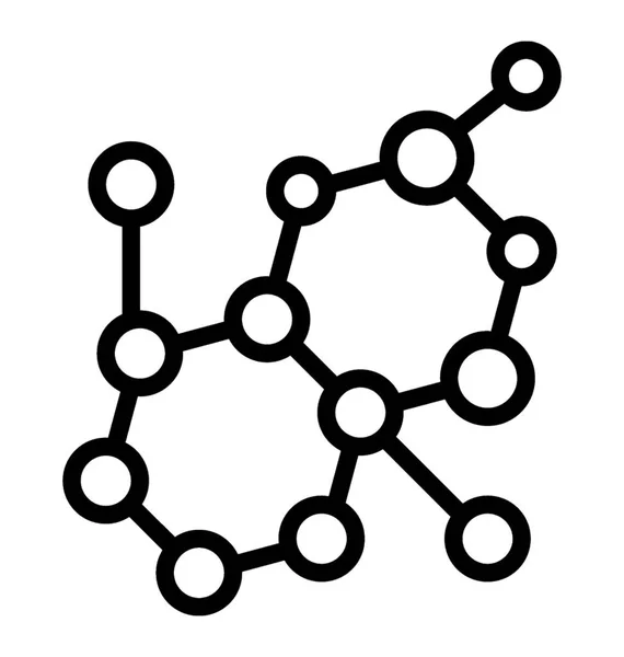 Molekül Struktur Linie Vektor Symbol Bild — Stockvektor