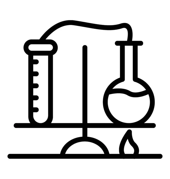 Test Tube Chemiczne Kolby Laboratorium Palnika Laboratorium Naukowym — Wektor stockowy