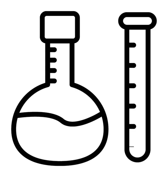 実験室の研究コンセプトのための化学フラスコのアイコンデザイン — ストックベクタ