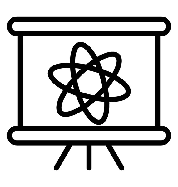 Panneau Atome Sur Tableau Blanc Montrant Icône Pour Projet Scientifique — Image vectorielle