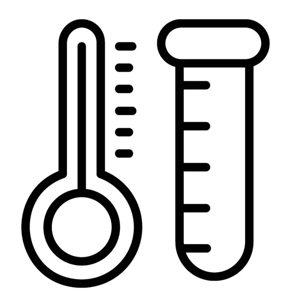 Thermometer Test Tube Denoting Icon Lab Testing — Stock Vector