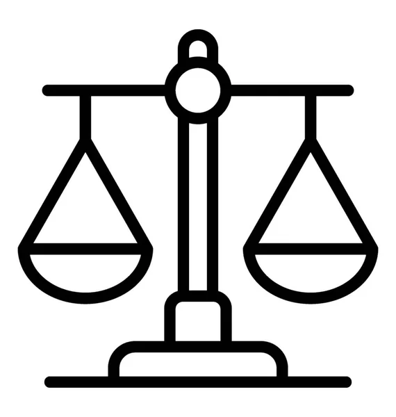 Escala Equilibrio Icono Línea Concepto Justicia — Archivo Imágenes Vectoriales