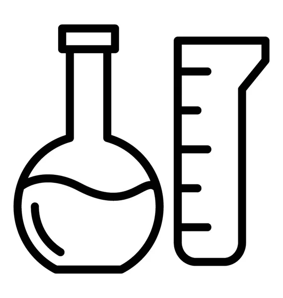 Bilim Laboratuarı Nda Test Tüp Kimyasal Şişesi — Stok Vektör