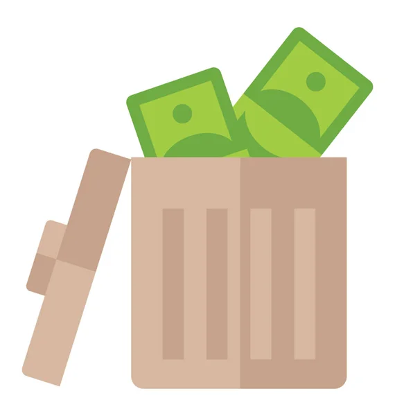 Flat Icon Design Money Wastage — Stock Vector