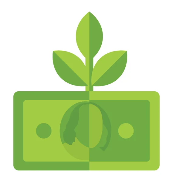 Money Growth Flat Icon — Stock Vector