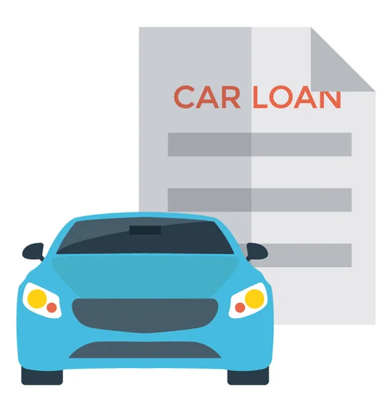 Car Loan Flat Icon — Stock Vector