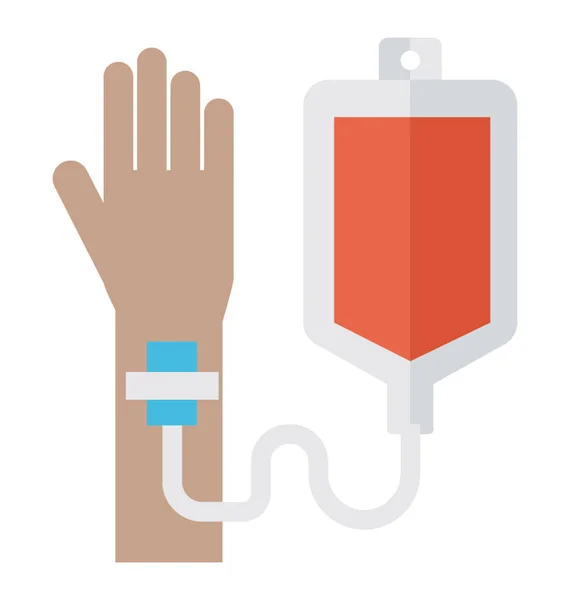 Bloedtransfusie Platte Pictogram — Stockvector