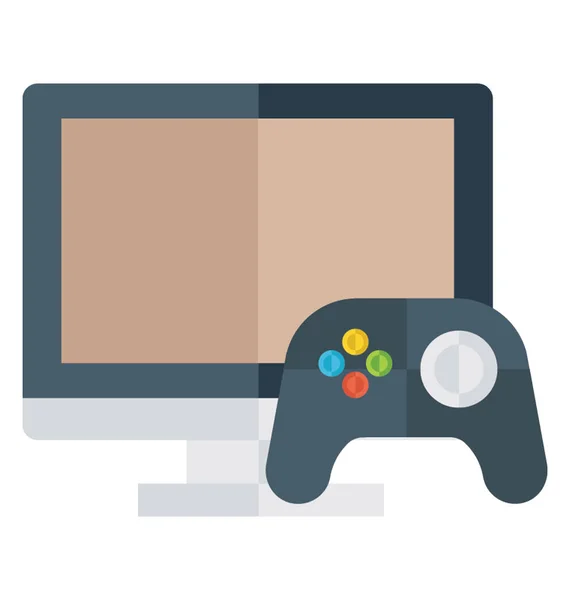 Flat Detailed Icon Video Gaming — Stock Vector