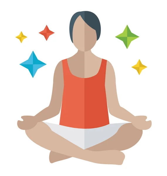 Flat detailed icon of a yoga.