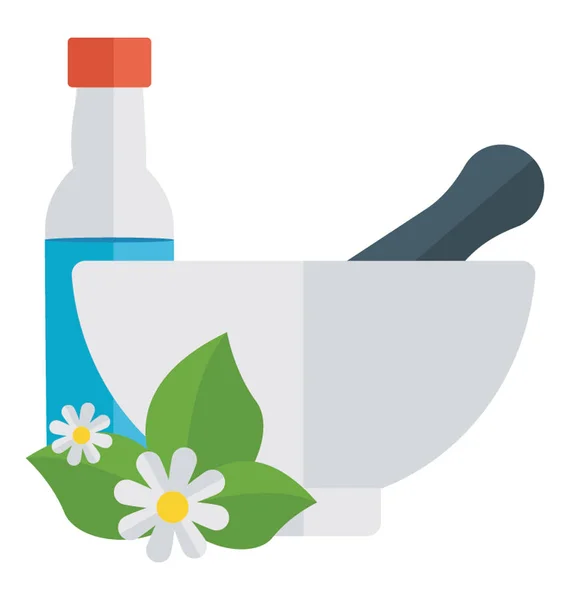 Flat Detailed Icon Herbal Treatment — Stock Vector
