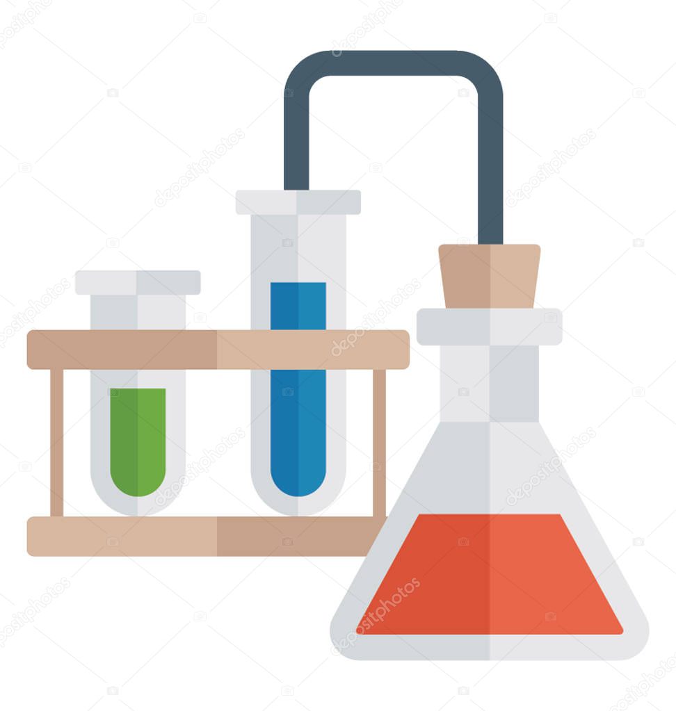 Flat detailed icon of a lab apparatus. 
