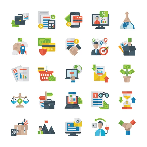 Business Flat Icons Pack — Stock Vector