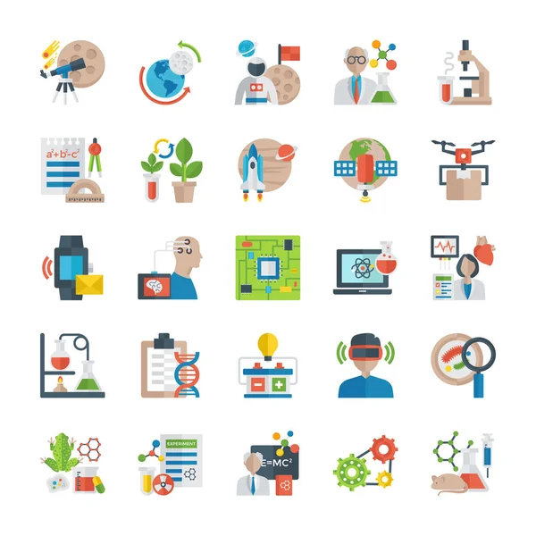 Science Technology Icons Pack — Stock Vector