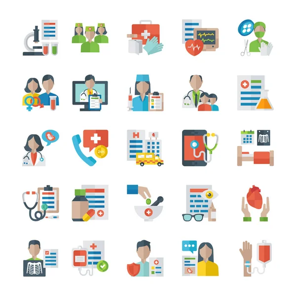 Medical Health Flat Icons — Stock Vector