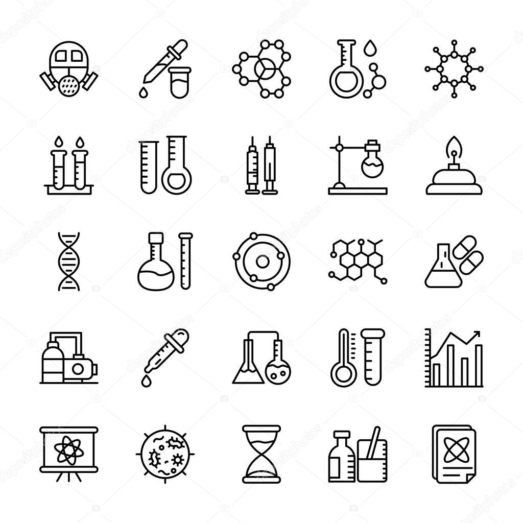 Science Line Vector Icons 