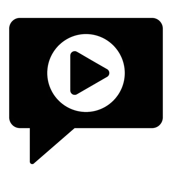 Message Vidéo Vecteur Icône Solide — Image vectorielle