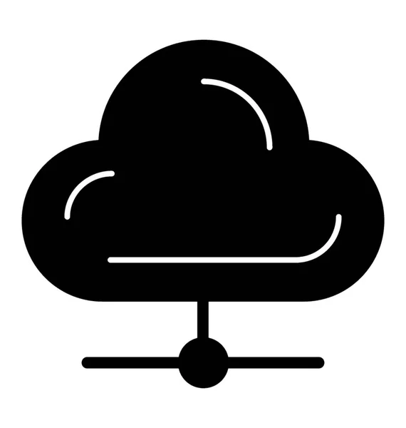 Cloud Network Glyph Icono — Archivo Imágenes Vectoriales
