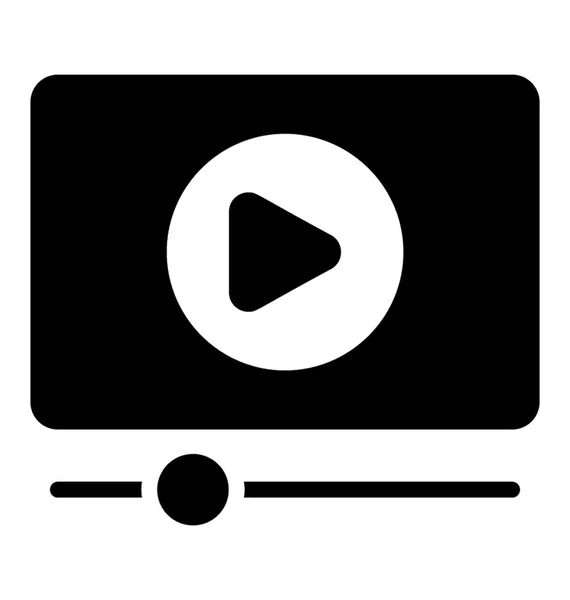 Video Streaming Glifo Icono Diseño — Vector de stock