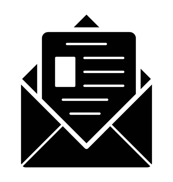 Vettore Icona Glyph Email Aperto — Vettoriale Stock