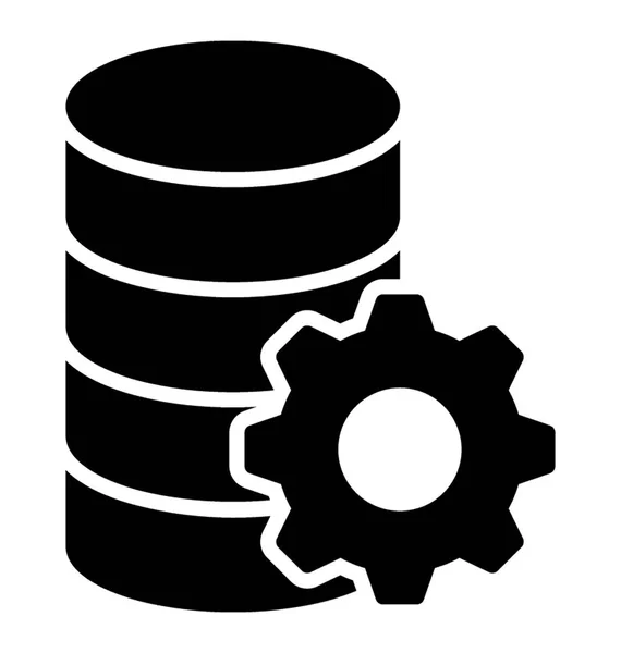 Configuración Base Datos Icono Glifo — Vector de stock