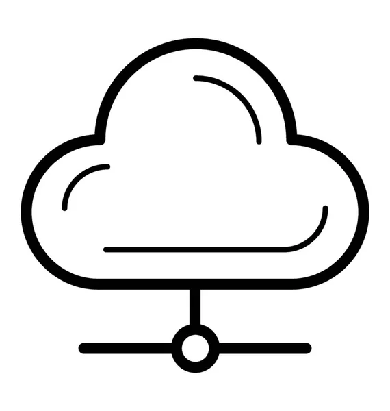 Εικονίδιο Γραμμής Δικτύου Cloud — Διανυσματικό Αρχείο