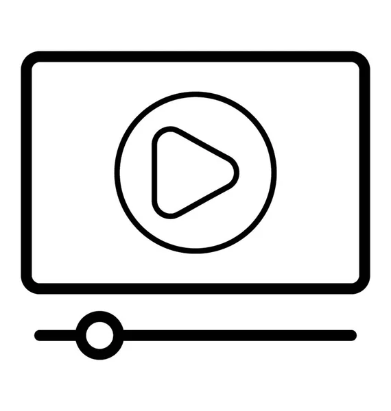 Diseño Icono Línea Transmisión Vídeo — Vector de stock