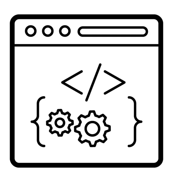 Web Coding Line Icon Design — Stockvektor