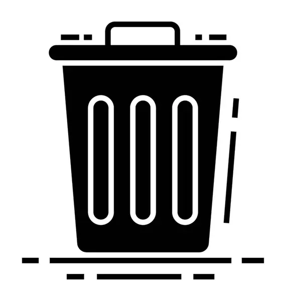 Lixo Bin Ícone Sólido —  Vetores de Stock