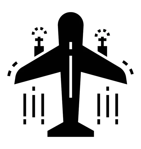 Vliegtuig Glyph Vector Icon — Stockvector