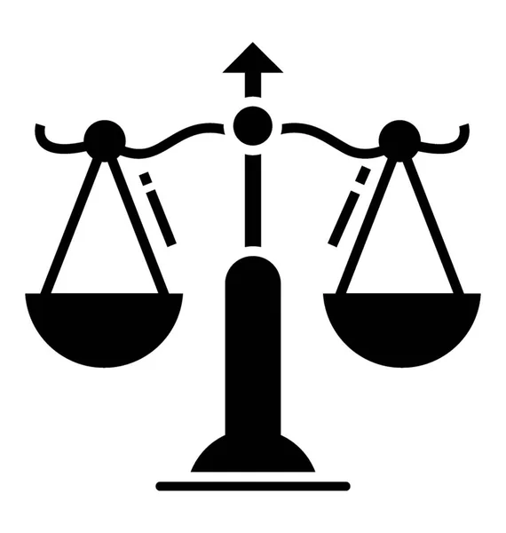 Balanced Scale Glyph Icon — Stock Vector