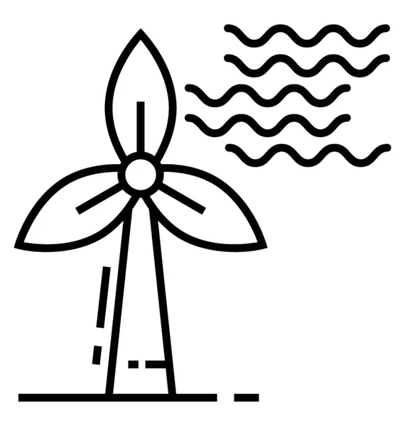 Vindkraftslinjens Ikon — Stock vektor