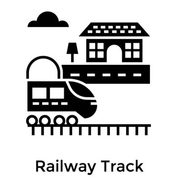 Tren kamyon glif simge vektör