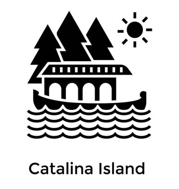 Catalina Island glif simge vektör 