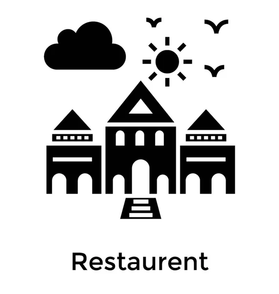 Restaurante Icono Sólido Diseño — Archivo Imágenes Vectoriales