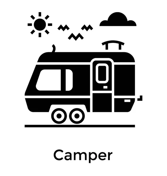 Railway Bus Solid Icon Design — Stock Vector