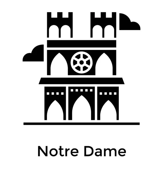 Notre Dame Solide Ikone — Stockvektor