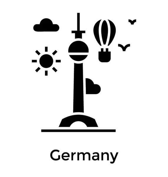 Tyskland Solid Ikon Design — Stock vektor