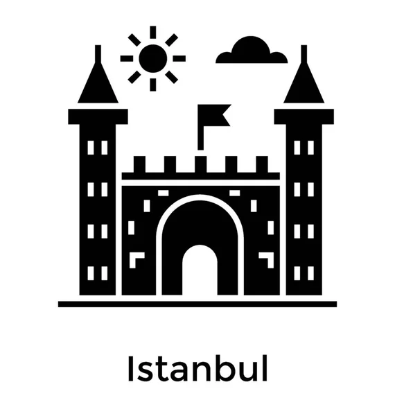 Design Ícone Glifo Istambul — Vetor de Stock