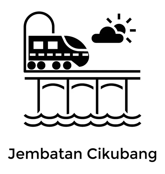 Ikon Gaya Clukbang Glyph Jambatan - Stok Vektor