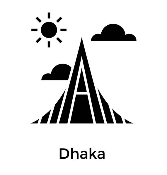 Dhaka smriti glyph icon vector 